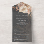 Invitation Tout En Un 3in1 BOHO Pampas Grass Terracotta Wedding RSVP (À l'intérieur)
