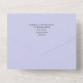 Invitation Tout En Un 3in1 Dusty Blue Lavender Mariage floral RSVP (Verso)
