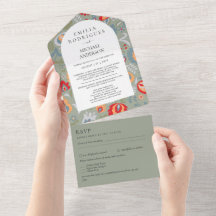 3in1 Olive Green Folal Art Floral PHOTO Florale