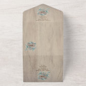 Invitation Tout En Un 3in1 Rustique Bois clair Coeur PHOTO Mariage RSVP (Dehors)