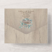 Invitation Tout En Un 3in1 Rustique Bois clair Coeur PHOTO Mariage RSVP (Verso)