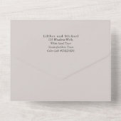 Invitation Tout En Un 3in1 Texte de sable clair uniquement Mariage Invit (Verso)