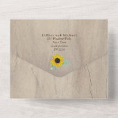 Invitation Tout En Un 3in1 Tournesols rustiques Eucalyptus Mariage RSVP (Verso)