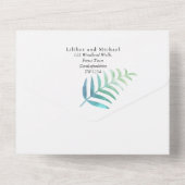 Invitation Tout En Un 3in1 Tropical Palm Beach PHOTO Mariage Budget RSVP (Verso)