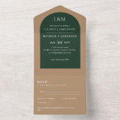 Invitation Tout En Un 3in1 Typographie Gras Minimum Mariage Simple RSVP (À l'intérieur)