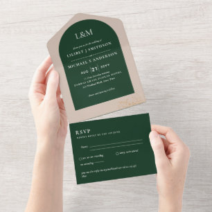 Invitation Tout En Un 3in1 Typographie Gras Minimum Mariage Simple RSVP