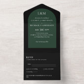 Invitation Tout En Un 3in1 Typographie Gras Minimum Mariage Simple RSVP (À l'intérieur)