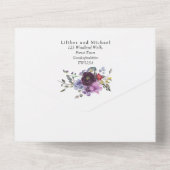 Invitation Tout En Un 3in1 Violet Lavande PHOTO Mariage INVITE RSVP (Verso)