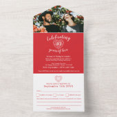 Invitation Tout En Un 40e anniversaire de mariage noces de rubis réponse (À l'intérieur)