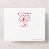 Invitation Tout En Un 40e anniversaire de mariage noces de rubis réponse (Verso)