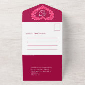 Invitation Tout En Un 40e anniversaire de mariage rubis enveloppe cœur (Dehors)