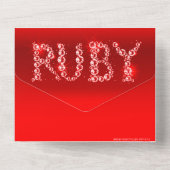 Invitation Tout En Un 40e anniversaire de mariage rubis sans enveloppe (Verso)