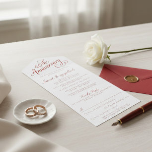 Invitation Tout En Un 40e anniversaire du Mariage de Ruby
