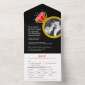Invitation Tout En Un 40e repas d'anniversaire du mariage Ruby RSVP phot (À l'intérieur)