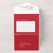 Invitation Tout En Un 40th Ruby wedding anniversary red meal RSVP photo (Dehors)