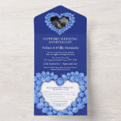 Invitation Tout En Un 45e anniversaire de mariage de saphir photo bleu (À l'intérieur)