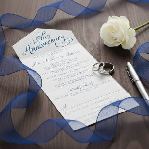 Invitation Tout En Un 45e anniversaire du Mariage Sapphire