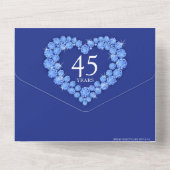 Invitation Tout En Un 45e saphir mariage anniversaire photo bleu (Verso)