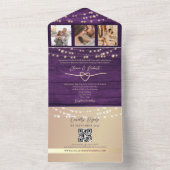 Invitation Tout En Un 4 Code QR Photo Mariage (À l'intérieur)