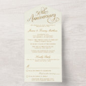 Invitation Tout En Un 50e anniversaire de Mariage d'or (À l'intérieur)