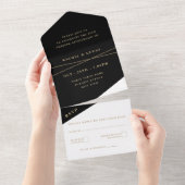 Invitation Tout En Un 50e anniversaire du Mariage d'or (Déchirure)