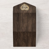 Invitation Tout En Un 50e anniversaire du Mariage Rustic Wood (Dehors)