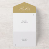 Invitation Tout En Un 50e anniversaire Mariage Verdure or Monogramme (Dehors)