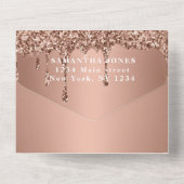 Invitation Tout En Un 50e anniversaire Rose de fête Gold Bold Chic Moder (Verso)