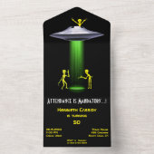Invitation Tout En Un 50e anniversaire 👽 UFO Alien parti d'enlèvement (À l'intérieur)