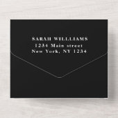 Invitation Tout En Un 50e fête d'anniversaire Noir Blanc Simple Moderne (Verso)