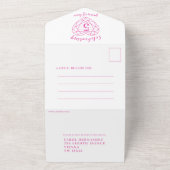 Invitation Tout En Un 5e anniversaire du mariage Pink Tourmaline photo R (Dehors)