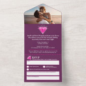 Invitation Tout En Un 5e anniversaire mariage fête tourmaline rose (À l'intérieur)