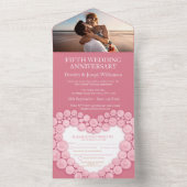 Invitation Tout En Un 5e anniversaire mariage rose quartz photo (À l'intérieur)