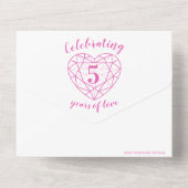 Invitation Tout En Un 5ème anniversaire de mariage Tourmaline rose RSVP (Verso)