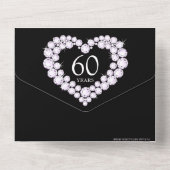 Invitation Tout En Un 60e anniversaire de mariage photo noir (Verso)