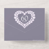 Invitation Tout En Un 60e anniversaire mariage diamant photo gris tout e (Verso)