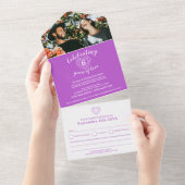 Invitation Tout En Un 6e anniversaire de mariage améthyste violet RSVP p (Déchirure)