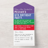 Invitation Tout En Un 6e fête d'anniversaire tout en un (À l'intérieur)