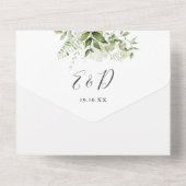 Invitation Tout En Un 70th Wedding Anniversary Greenery Floral (Verso)