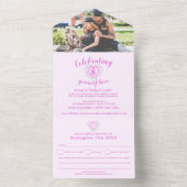 Invitation Tout En Un 8e anniversaire mariage RSVP tourmaline à deux ton (À l'intérieur)