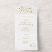 Invitation Tout En Un À 50 ans de mariage, réponse à l'invitation pour l (À l'intérieur)