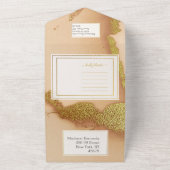 Invitation Tout En Un Abstrait de corail moderne 🌸 Mariage d'huile d'en (Dehors)