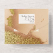 Invitation Tout En Un Abstrait de corail moderne 🌸 Mariage d'huile d'en (Verso)