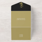 Invitation Tout En Un Abstrait moderne Elegant Black Gold Mariage (Dehors)