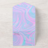 Invitation Tout En Un Abstrait Pastel Liquid Purple Mariage (Dehors)