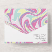 Invitation Tout En Un Abstrait Pastel Mariage rose liquide (Verso)