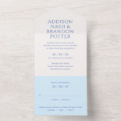 Invitation Tout En Un Addison Bleu Classique Mariage élégant (À l'intérieur)