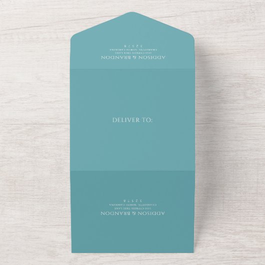 Invitation Tout En Un Addison Turquoise Green Classic Mariage élégant (Dehors)
