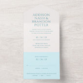 Invitation Tout En Un Addison Turquoise Green Classic Mariage élégant (À l'intérieur)