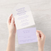 Invitation Tout En Un Addison Violet Classique Mariage élégant (Déchirure)